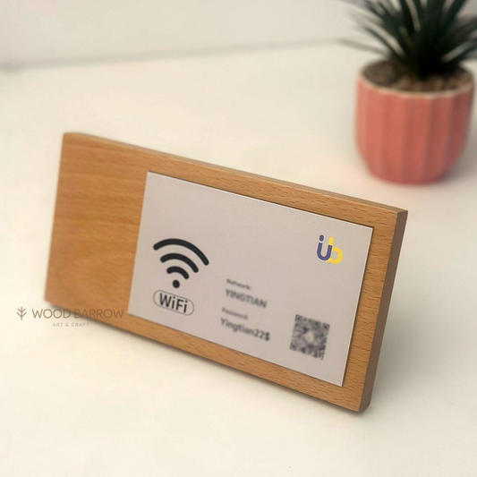 Rustic Wooden WiFi Sign | Custom Engraved Wireless Network Password Plaque
