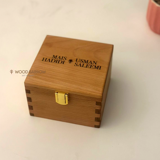 Custom Engraved Wooden Wedding Gift Box | Wood Barrow