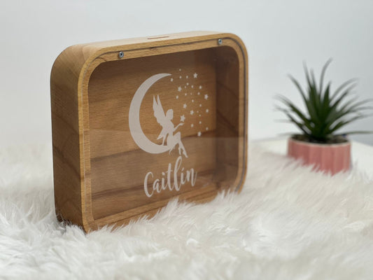 Engraved Wooden Money Box