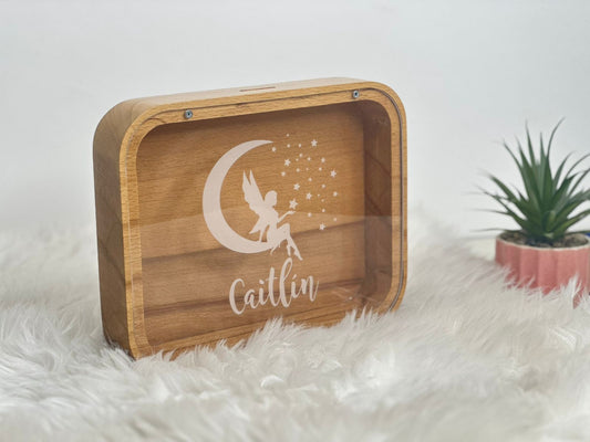 Engraved Wooden Money Box