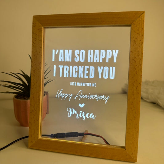 Engraved LED Wooden Frame