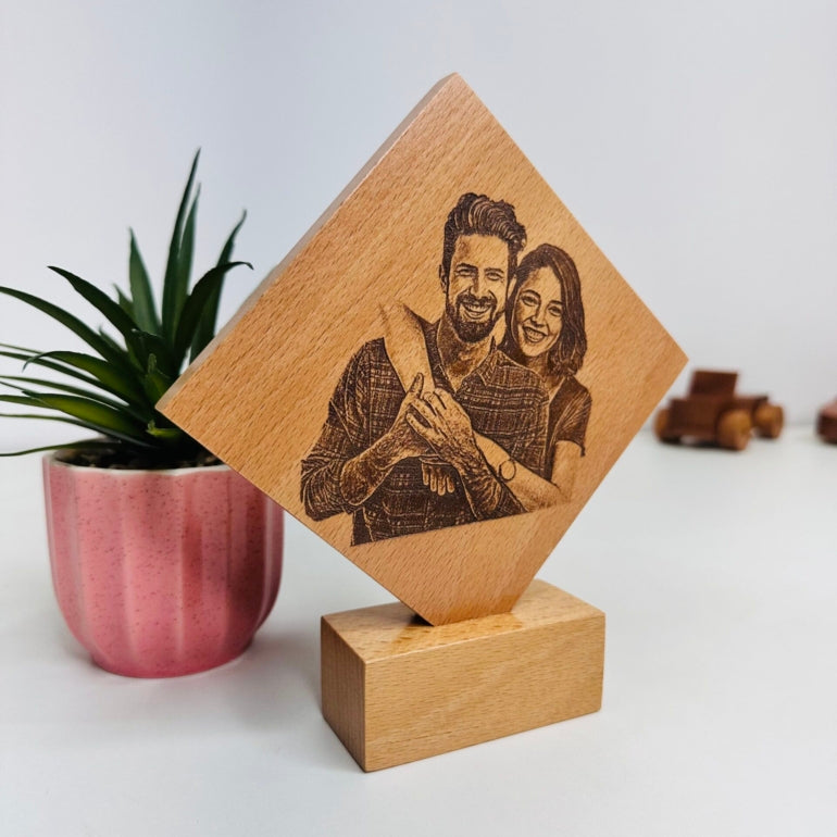 Engraved Wooden Photo Plaque