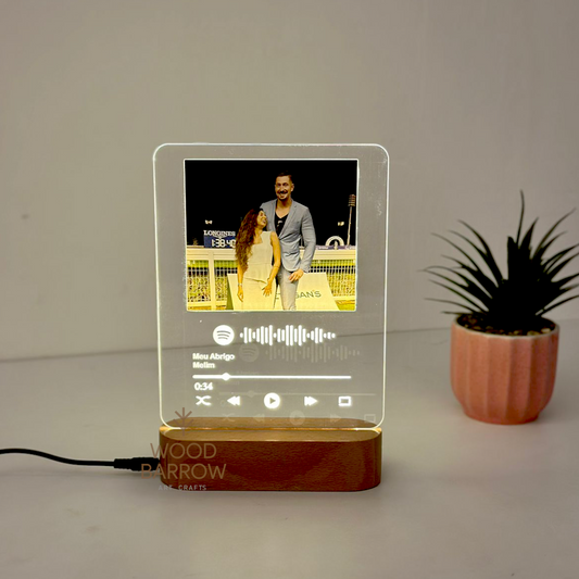 Custom Engraved Wooden Acrylic Music Art Night Lamp