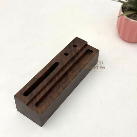 Personalized Wooden Office Desk Organizer: Elevate Your Workspace l Pen Holder l Card Holder