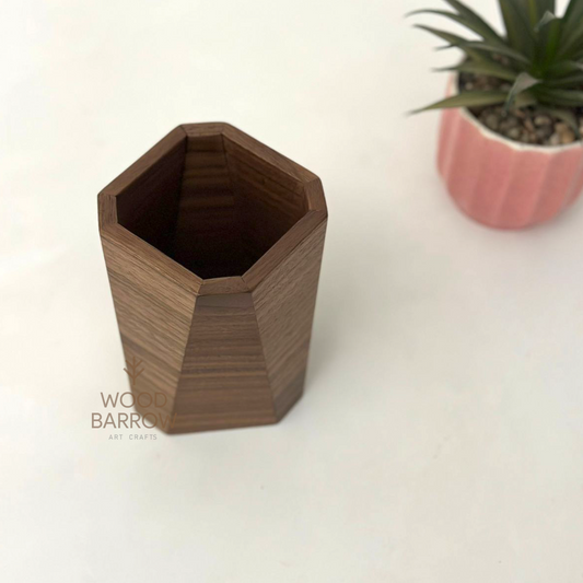 Exquisite Custom Engraved Wooden Pen Stand: The Perfect Office Gift