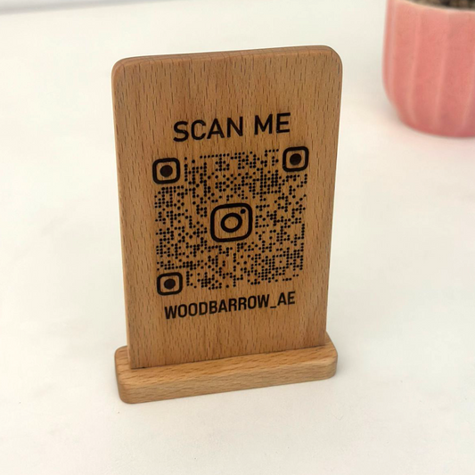 Customizable Wooden Engraved QR Pluck