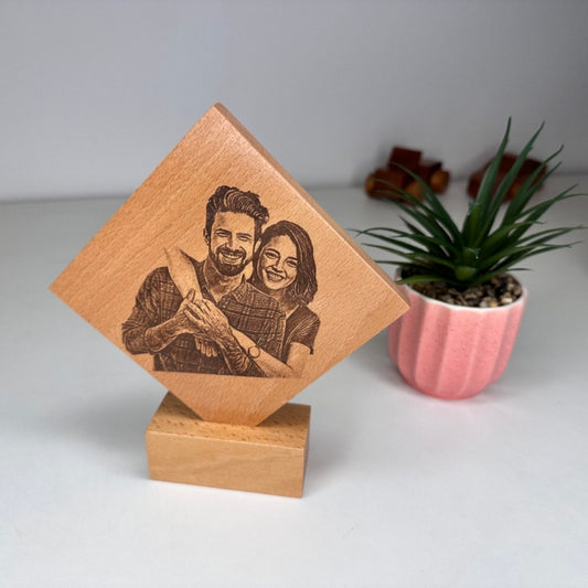 Engraved Wooden Photo Plaque