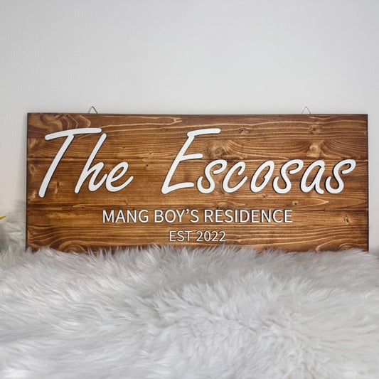 Wooden Family Name Plate