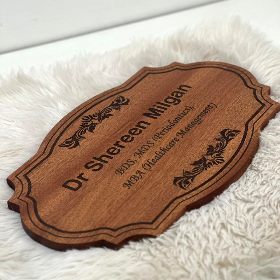 Wooden Home Name Plate