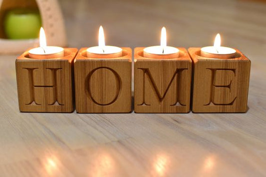 Wooden Candle Holder