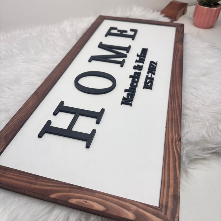 Wooden Home Sign Plate