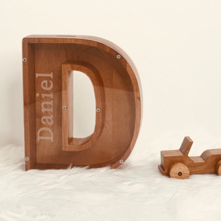 Engraved Wooden Money Box
