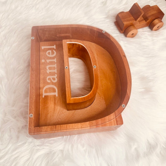 Engraved Wooden Money Box