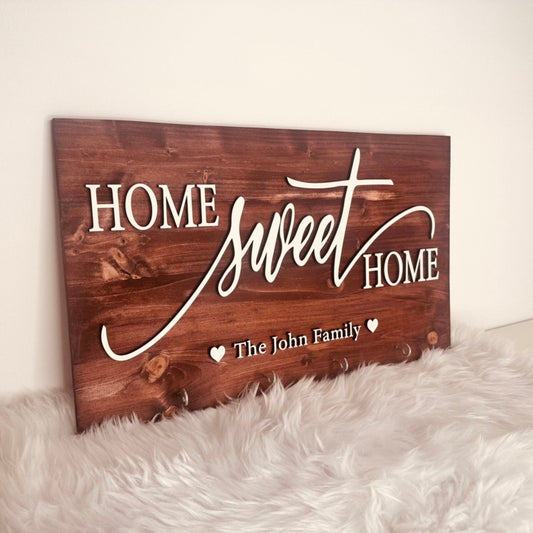 Wooden Family Name Plate