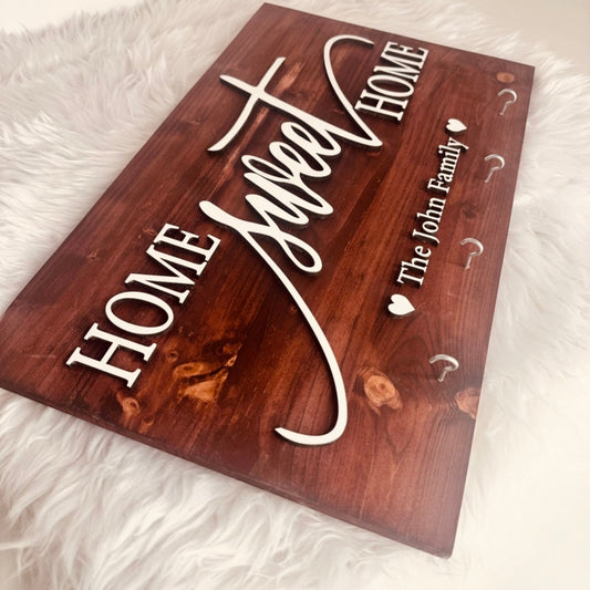 Wooden Family Name Plate