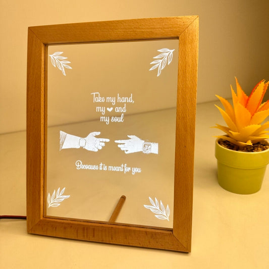 Engraved Wooden LED Frame Lamp