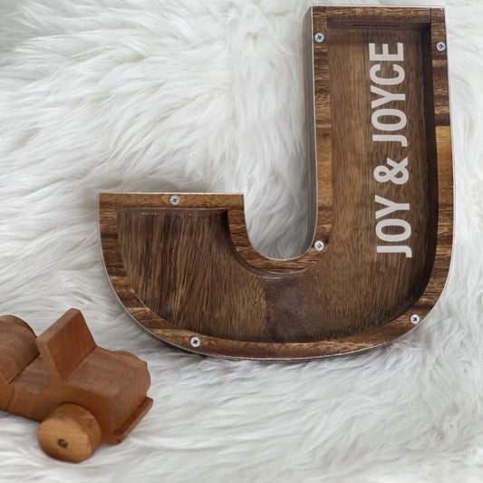 Engraved Wooden Money Box