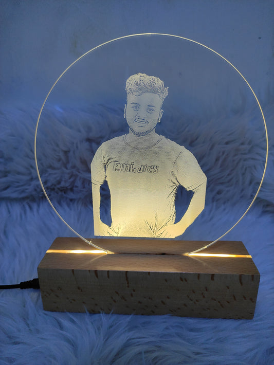Wooden Photo Lamp