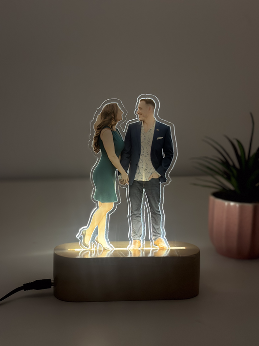 Photographic Acrylic Statuette with LED Light - Gifts for Couples