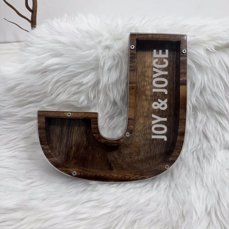 Engraved Wooden Money Box
