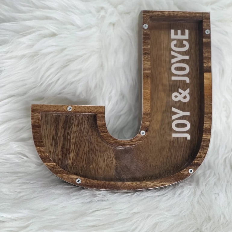 Engraved Wooden Money Box