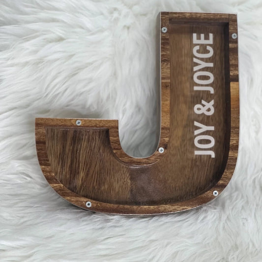 Engraved Wooden Money Box