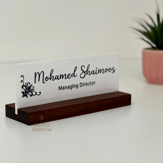 Personalized Wooden Desk Name Plates: Handcrafted in UAE