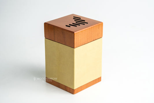 Wooden Bakhoor Burner with Leather