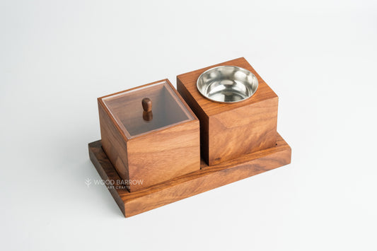 Handcrafted Walnut Wooden Madkhan Burner Set: Aesthetic Incense Experience