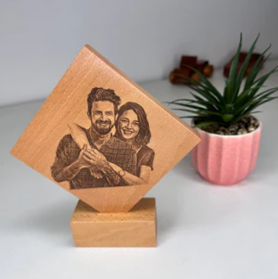 Engraved Wooden Photo Plaque