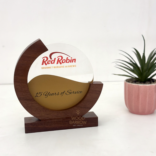 Custom Engraved Wooden Moon Acrylic Awards