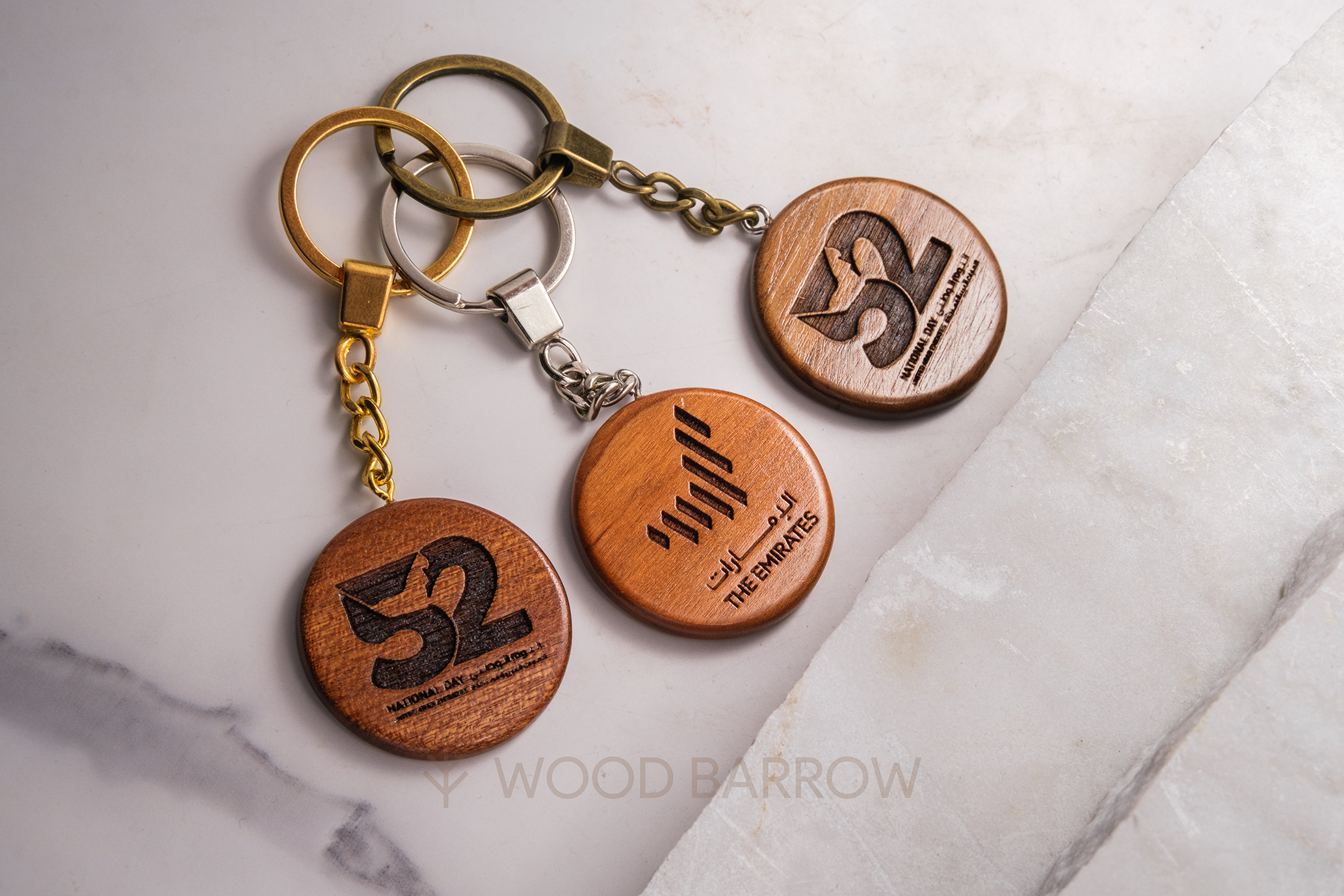 Celebrate UAE's National Day with Our Round Wooden Keychain Gift