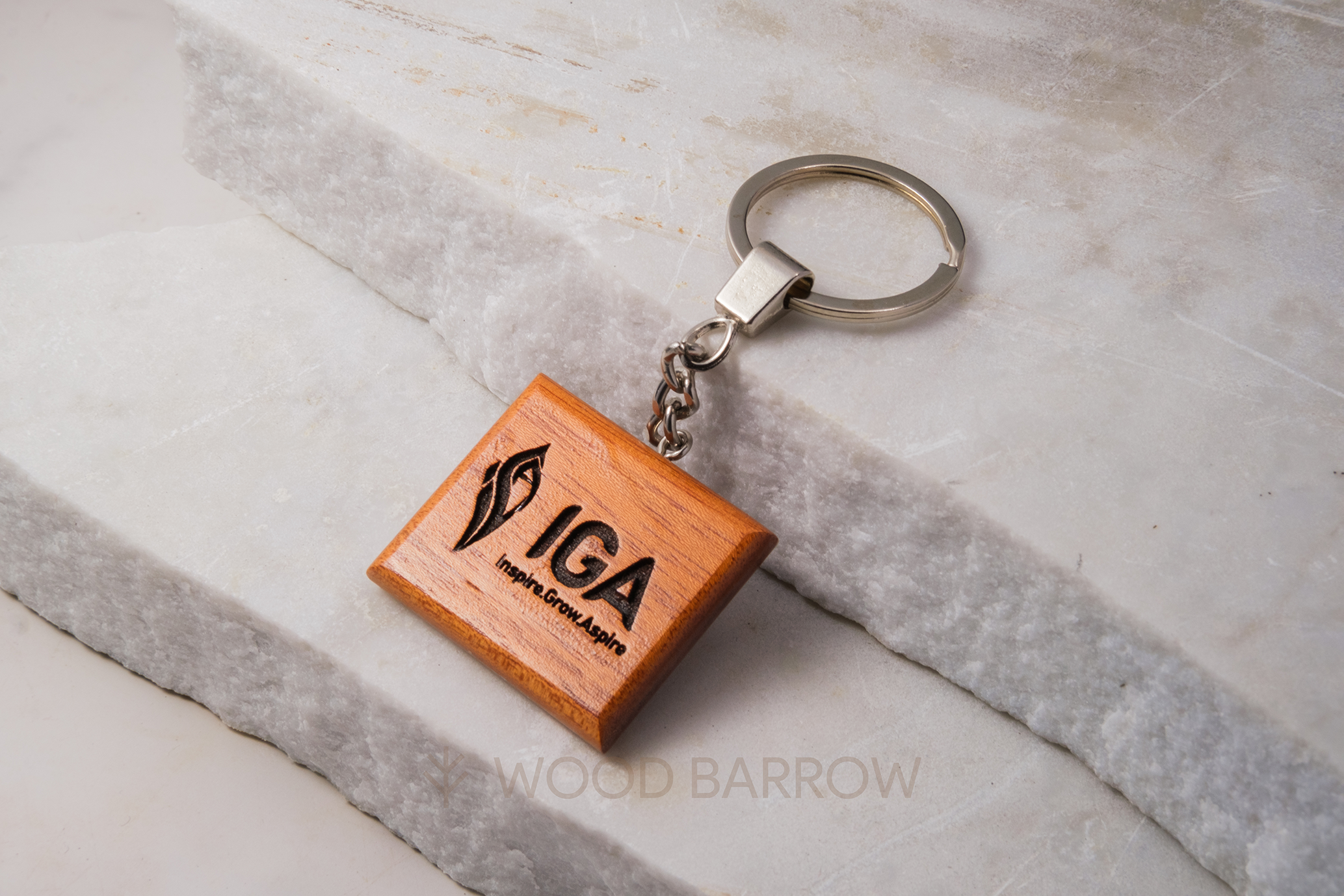 Personalized Wooden Keychain with Company Name - Carry Your Brand Ever