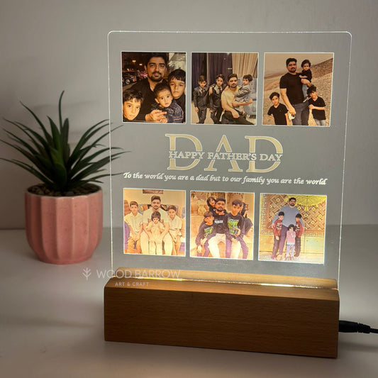 Radiant Memories: Personalized Photo Night Light – Father's Day Gift, Custom Name Light