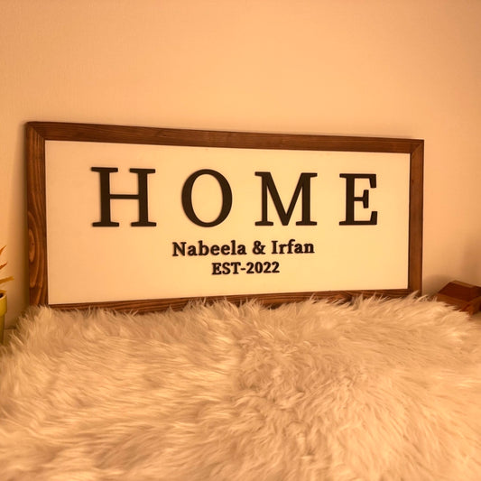 Wooden Home Sign Plate
