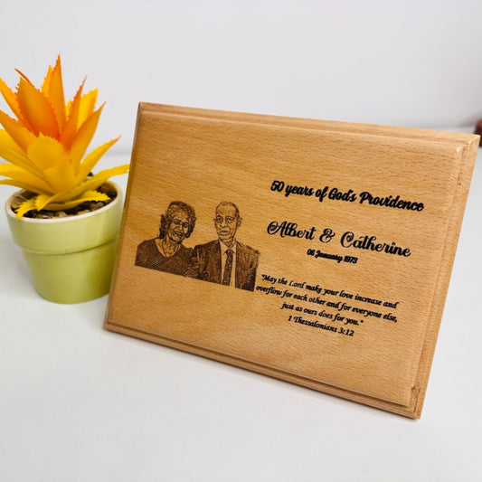 Wooden Engraved Photo Plaque