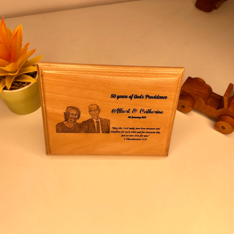 Wooden Engraved Photo Plaque