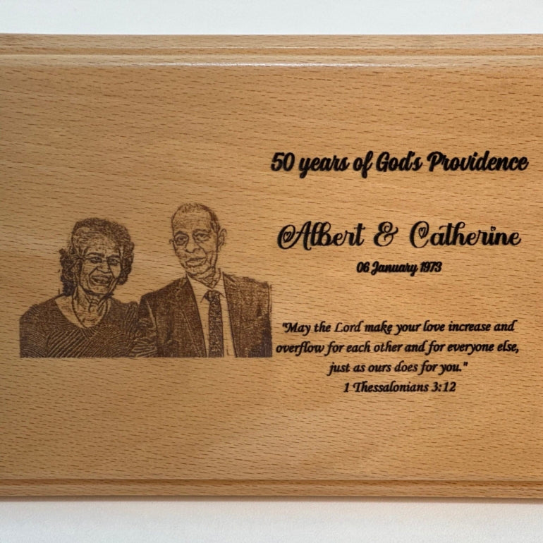 Wooden Engraved Photo Plaque