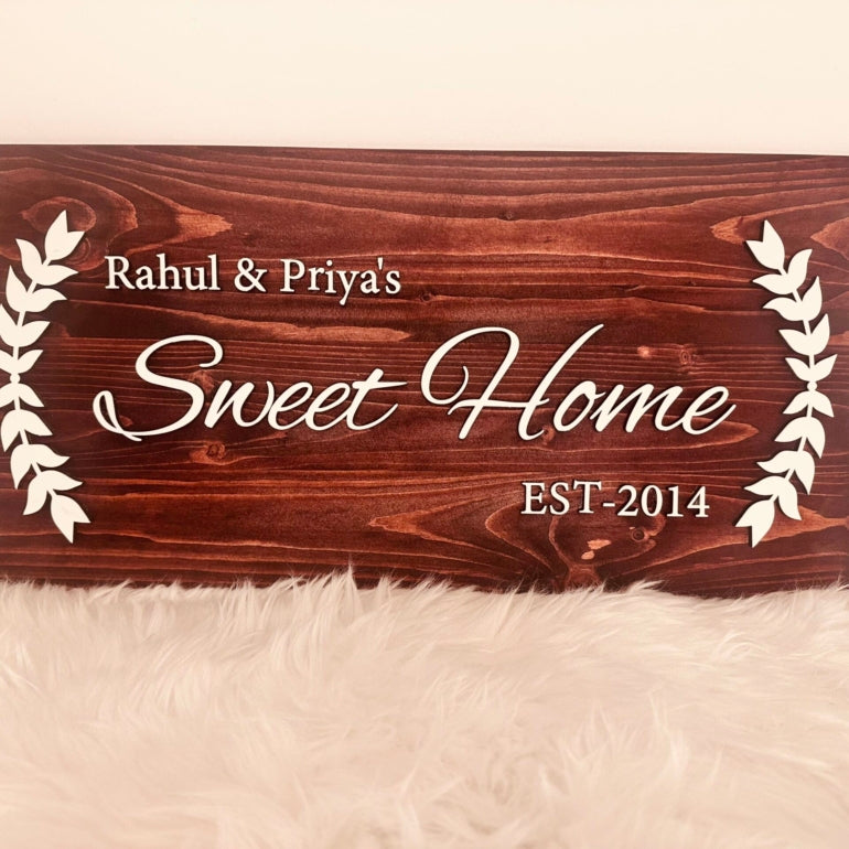 Wooden deals name board