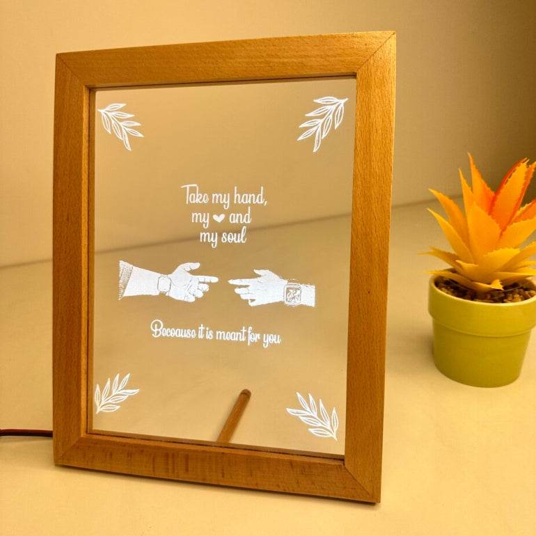  Engraved Wooden LED Frame Lamp