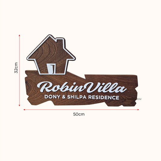 Custom Wooden Name Plate - Mahogany