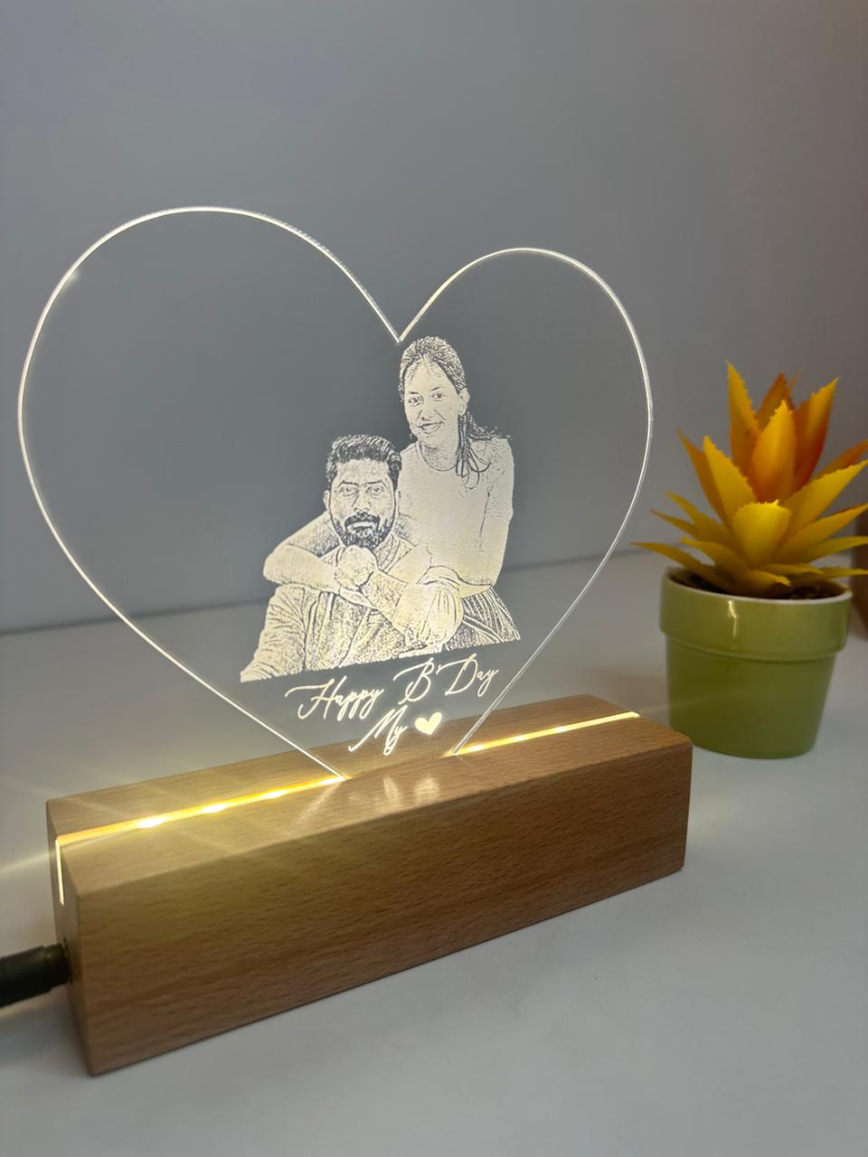 Wood and Acrylic LED lamp