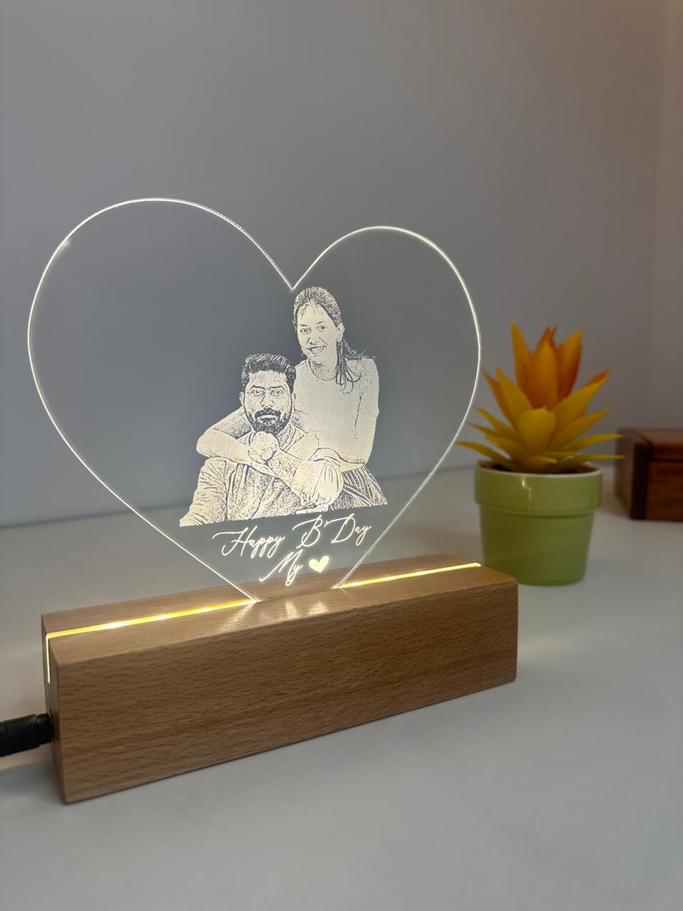 Wood and Acrylic LED lamp