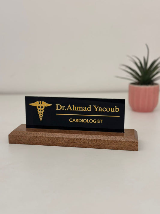 Personalized Wooden Desk Name Plate