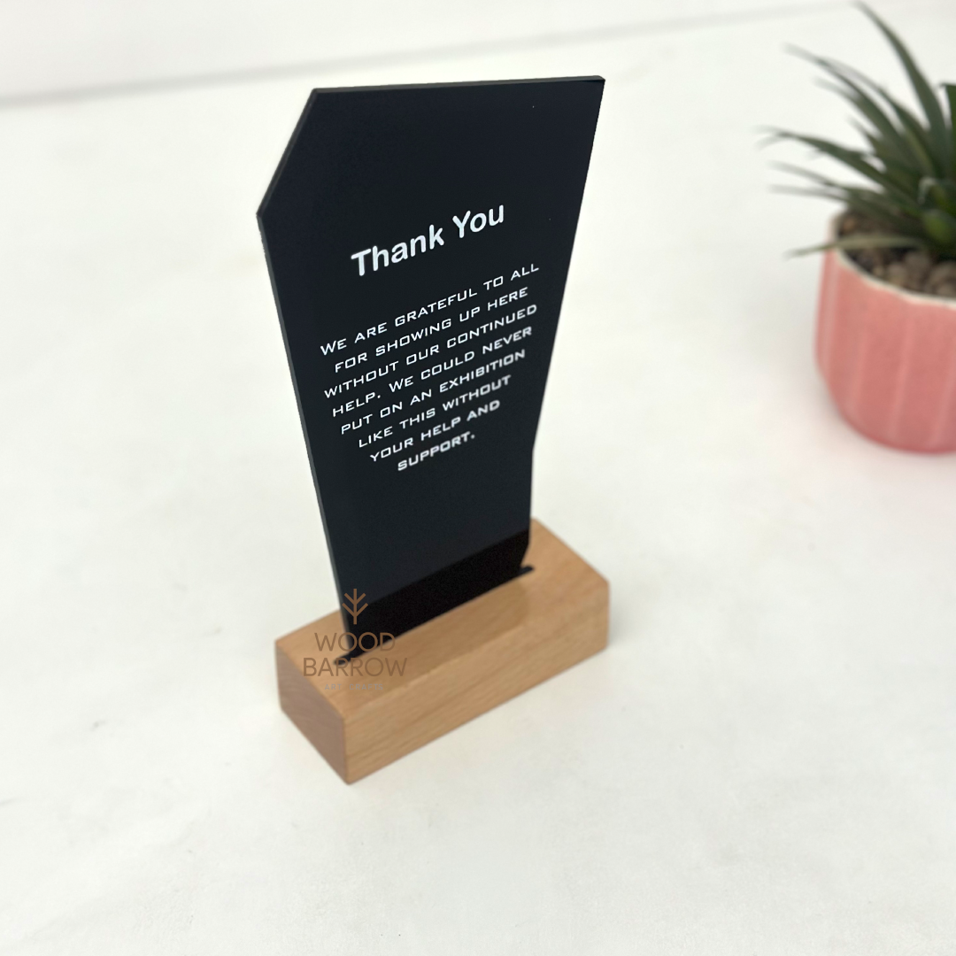 Trophy Script Custom Text Engraved Wooden Trophy