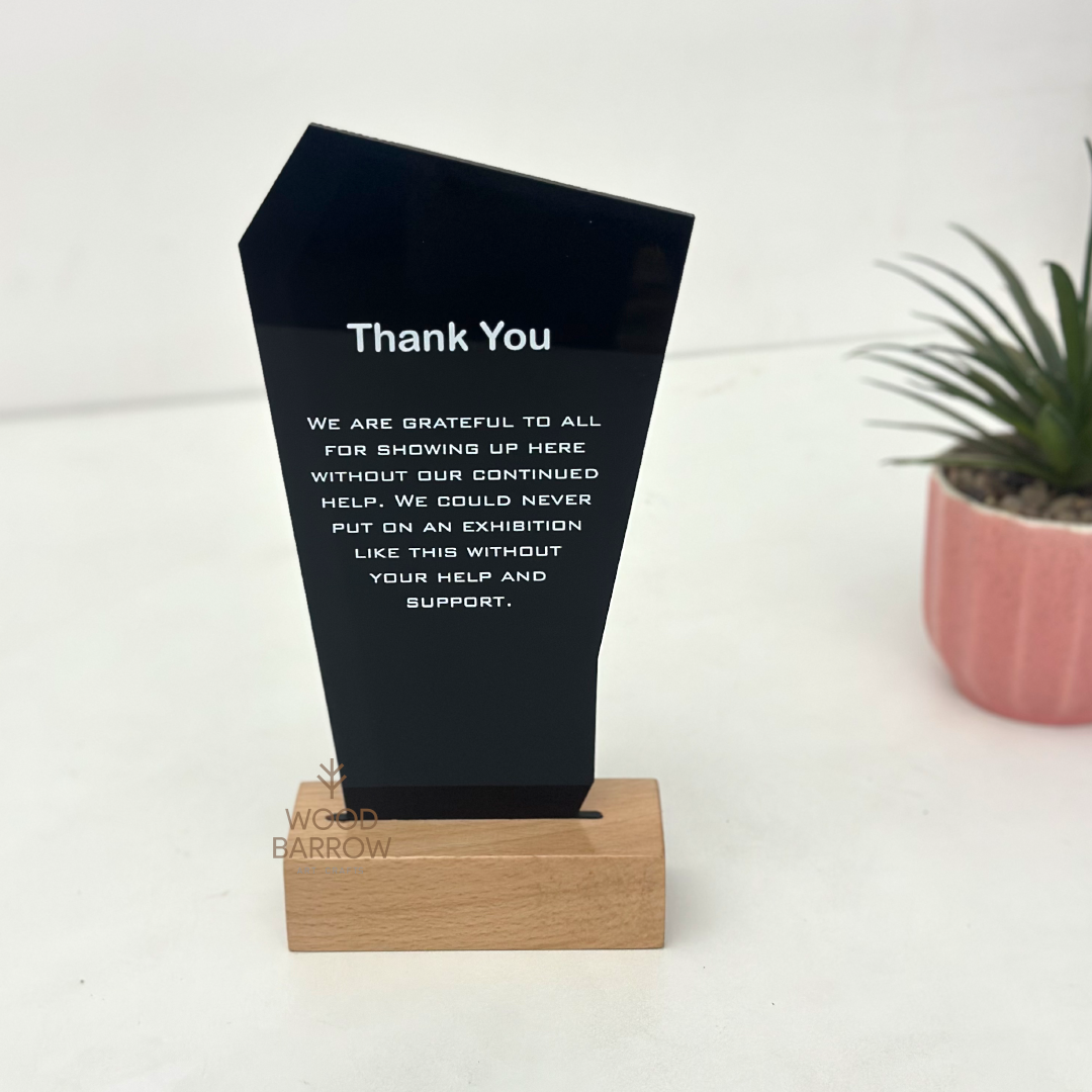 Trophy Script Custom Text Engraved Wooden Trophy